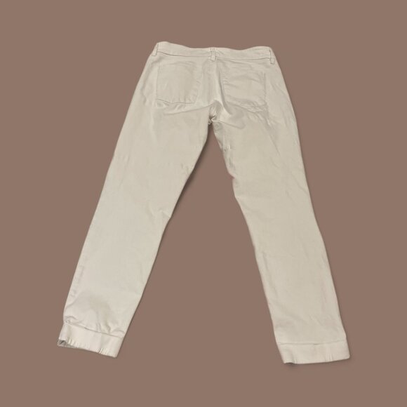 ANN TAYLOR LOFT Modern Skinny Ankle White Jeans Sz 25/0 Cuffed White Denim - Picture 7 of 9